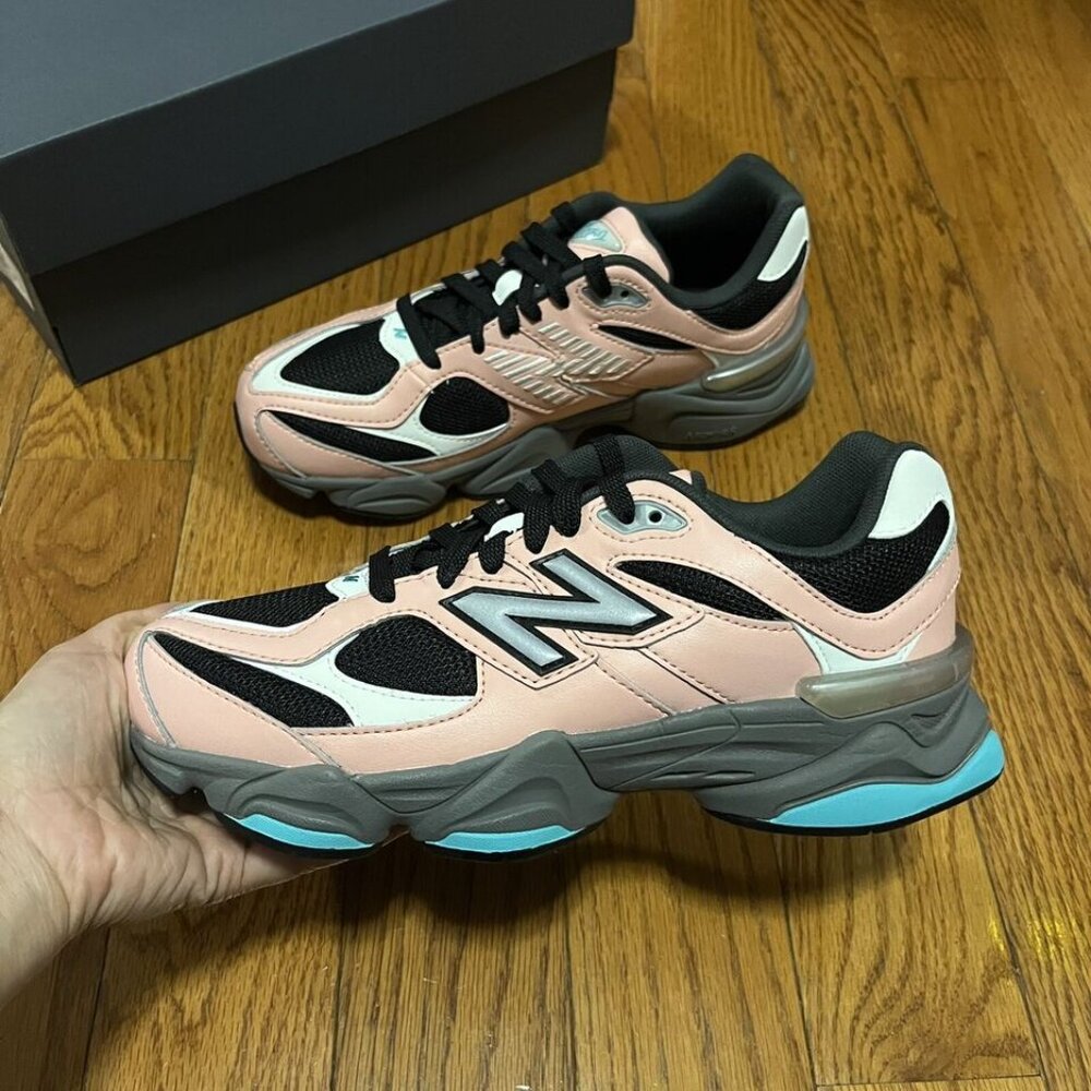New Balance 9060 Pink Green/Rose Vert GS - Picture 2 of 3